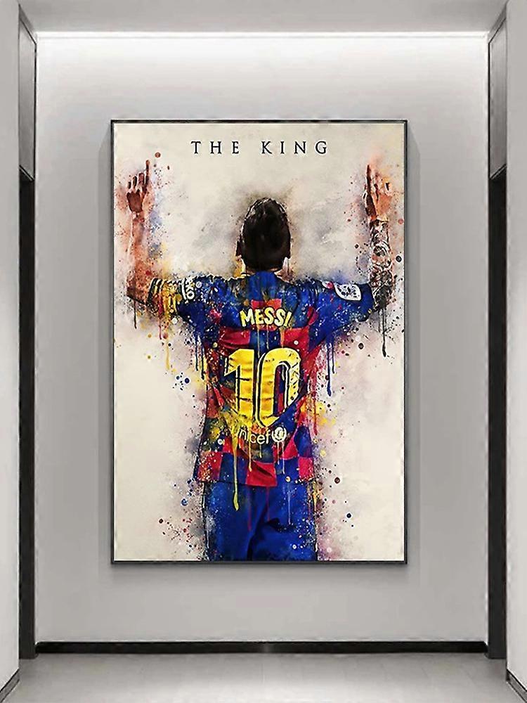 真新しいレオメッシサッカーポスタースポーツアート写真壁紙ホームルームの装飾