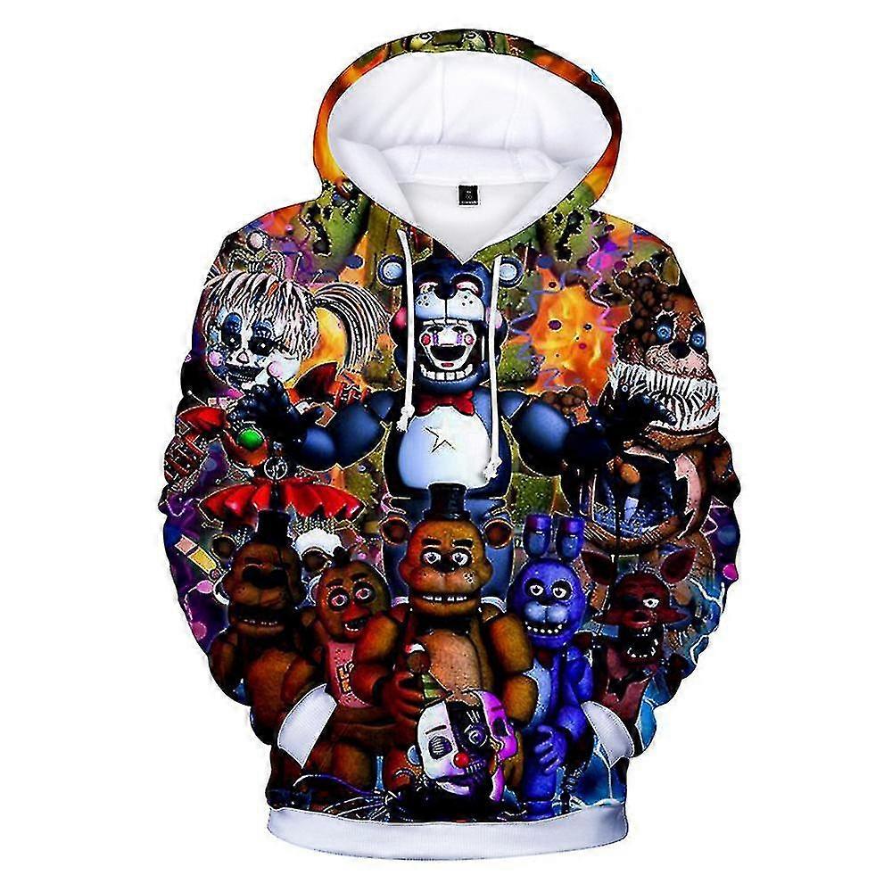 Barn Gutter Jenter Fem netter på Freddy's Casual hettegensere Fnaf Hooded Pullover Sweatshirt Topper 5-10 Years_Feb