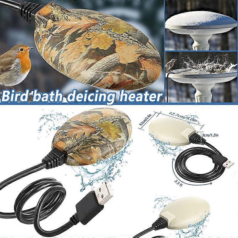 New Bird Bath De-icer Heater Automatic Thermostatically Controlled Birdbath Deicer Water for Garden Lawn Patio Fountains