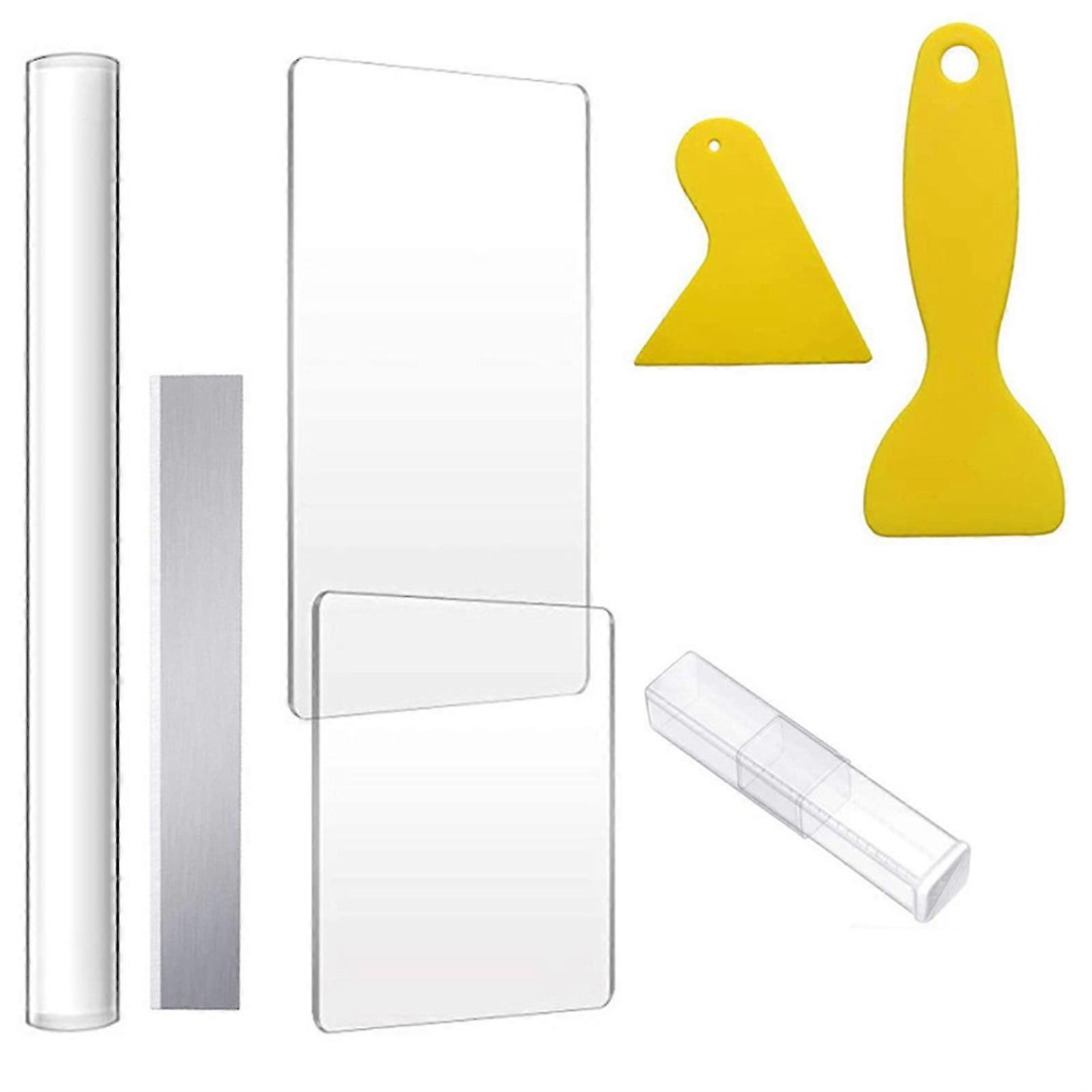 7Pcs Ceramic Tools Set Clay Plastic Cutter Scraper Acrylic Plate Rolling Pin
