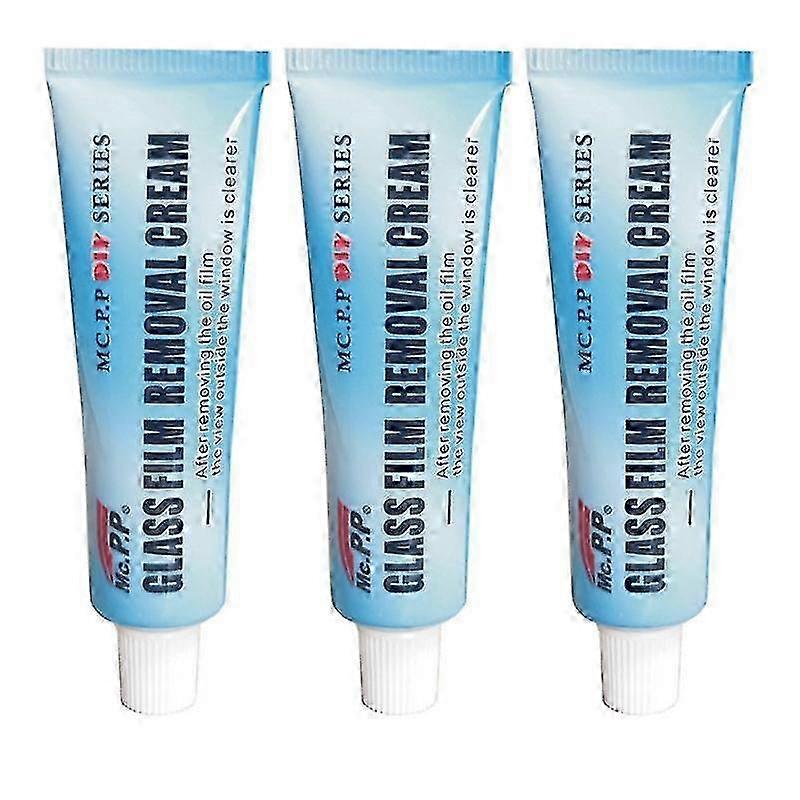3個の車のガラスオイルフィルムクリーナー、スポンジ付きガラスフィルム除去クリーム20g