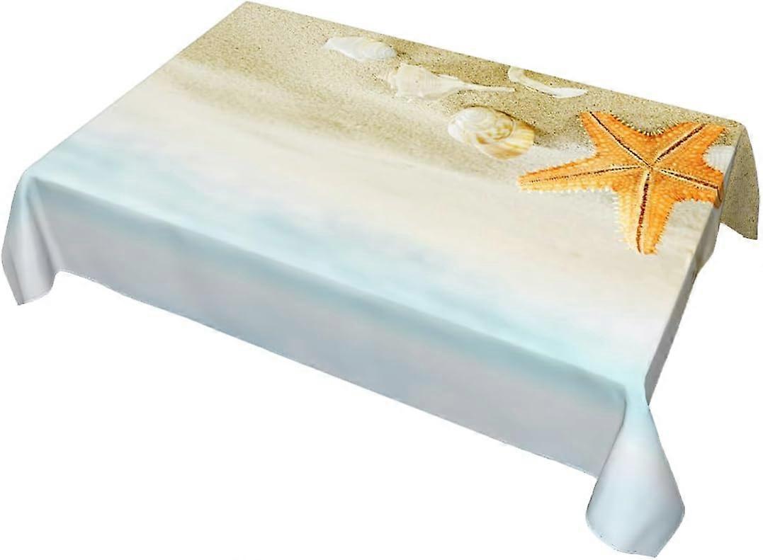 Decorative Rectangle Table Cloths Starfish,Summer Beach Coral Tropical Caribbean Seacoast Tablecloth Table Cover for Dining/BBQ/Picnic/Coffee Table 52