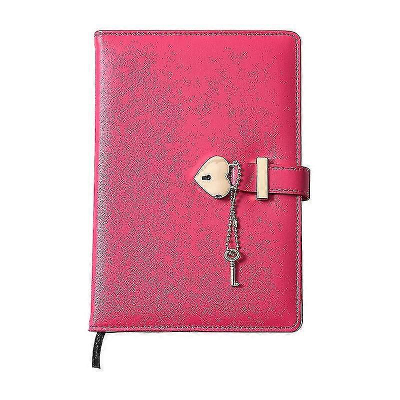 Pu Leather Vintage Lockable Journal Notebook With Heart-Shape Padlock And Key