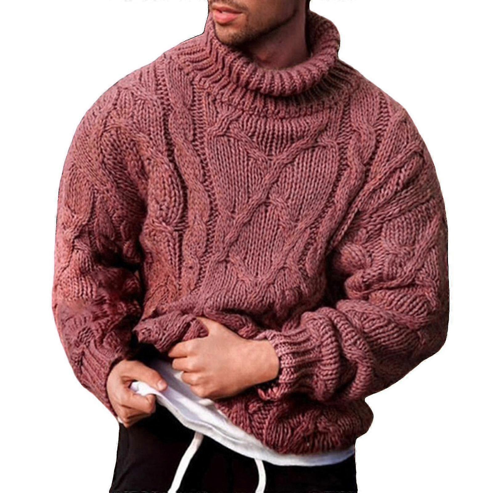 Männer Chunky Strickpullover Roll Roll Rollkragen Warme Pullover Pullover Oberteil