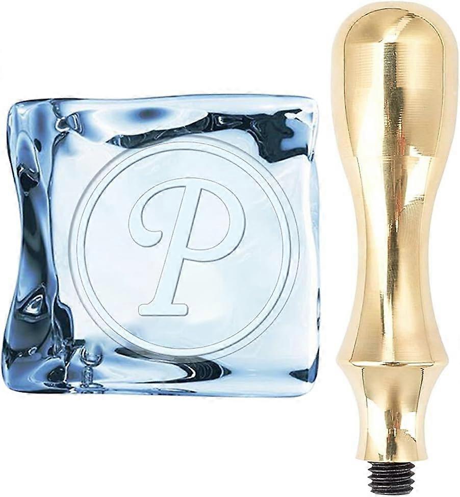 Letter P Ice Cube Stamp Initials Ice Branding Stamp with Removable Brass Brass Head Stamp Handle Replacement for Cocktails Whiskey Mojito Monogram Bar