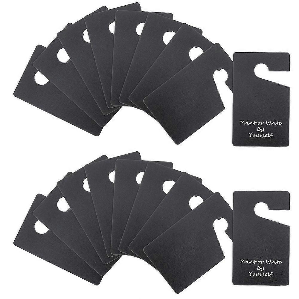 PVC Blank Hanging Door Handle Hanger Tags Blank Memo Board for Home Hotel Store Rectangle Black 128x75x0.5mm Hole: 19.5mm