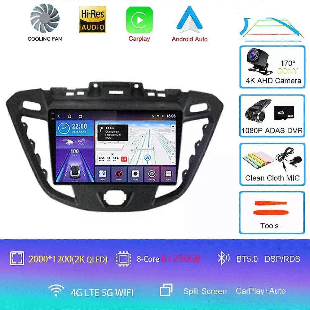 フォードトルネオカスタム1Iトランジット2012-2021カーラジオマルチメディアビデオプレーヤーナビゲーションステレオGPSいいえ2DIN2ディン用Android 14