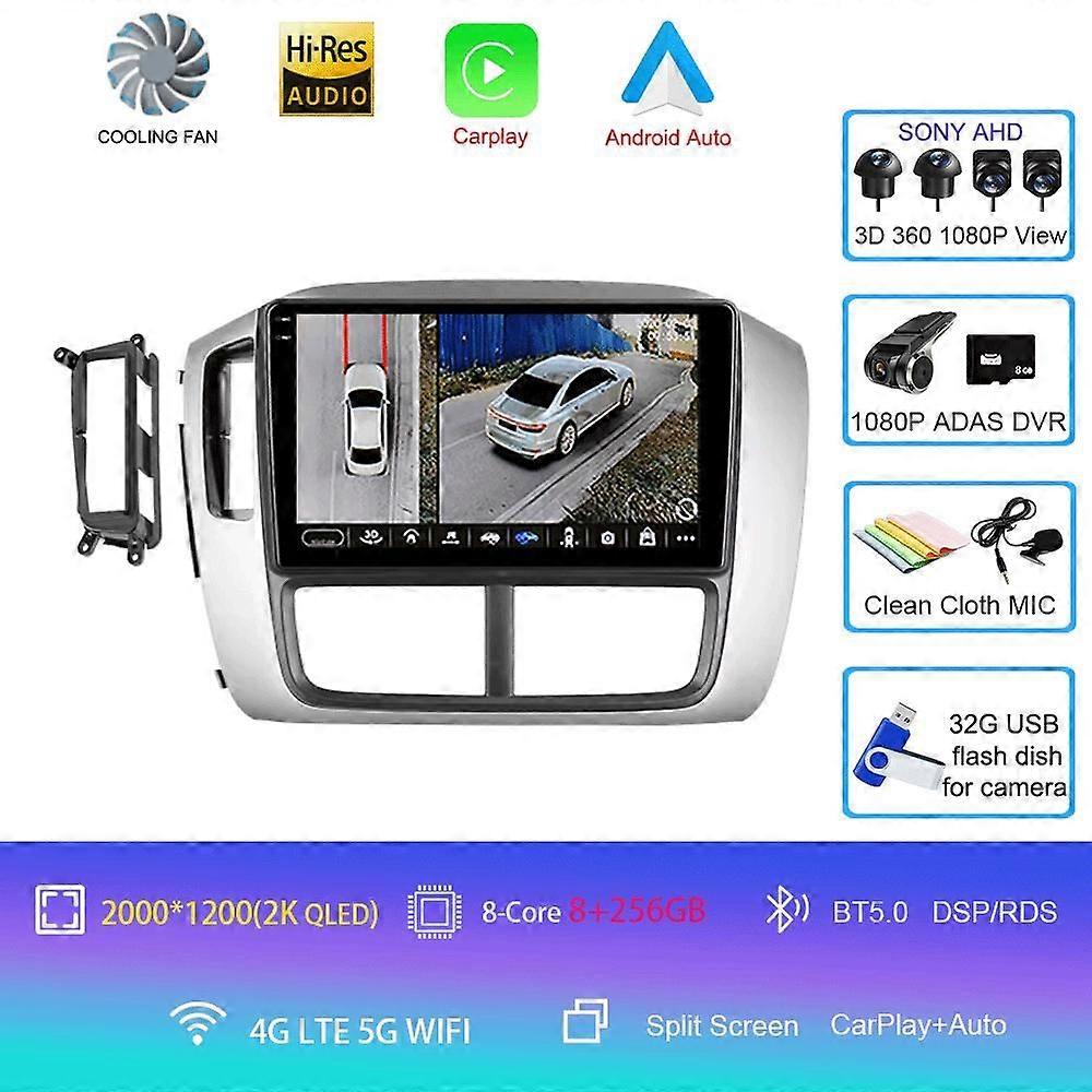 カーラジオAndroid 14 CarplayオートWifi + 4gマルチメディアプレーヤーホンダパイロット2006 2007 2008 DSPオートラジオステレオ2dinヘッドユニット
