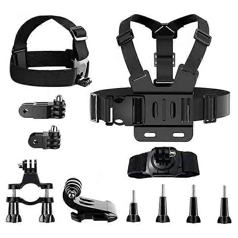 Type A 11-in-1 Universal Chest Mount Head Strap Outdoor Kit Set for Action Camera