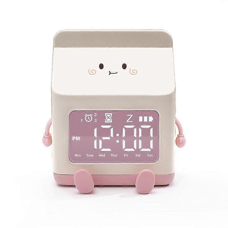 Cartoon Milk Box LED Digital Display Countdown Alarm Clock