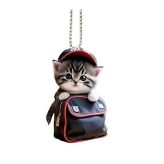 Cat Shaped Pendant Car Hanging Decoration Realistic Looking Easy to Hang Auto Rearview Mirror
