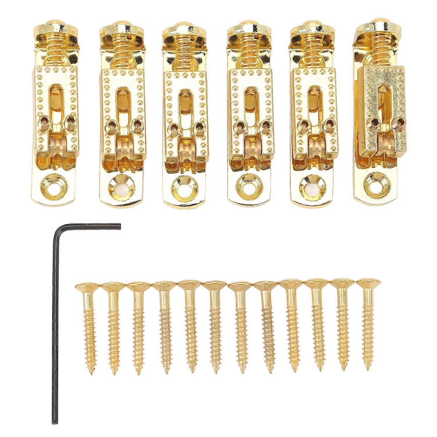 6Pcs Guitar Bridge Saddle Metal Height Adjustable 3 4 5 6 7 String Electric Guitar Bridge Saddle for