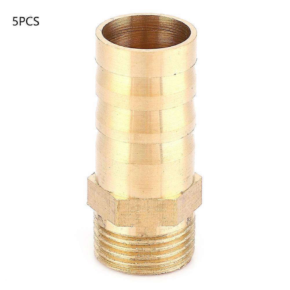 5Pcs BSP Male Thread Barb Brass Pipe Fitting Connector Joint Components PC16-03 (3/8)