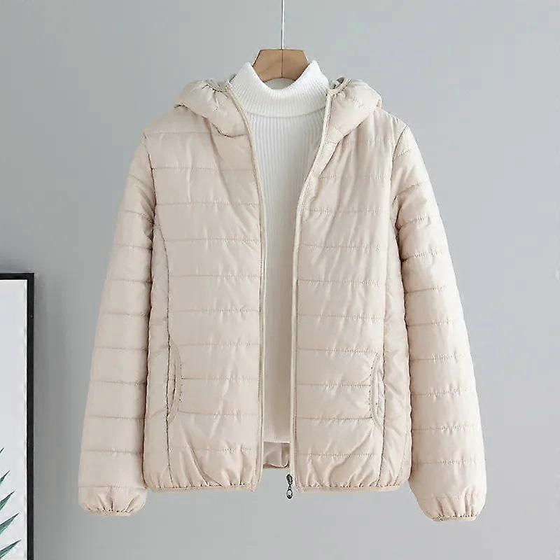 Lightweight Padded Autumn Winter Jackets Women's Jackets Hooded Ultralight Quilted puffer Solid Coat for Warm Duck Down Coat