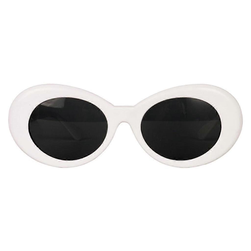 Retro Clout Goggles Oval Mod Fashion Kurt Cobain Inspired Glasses White