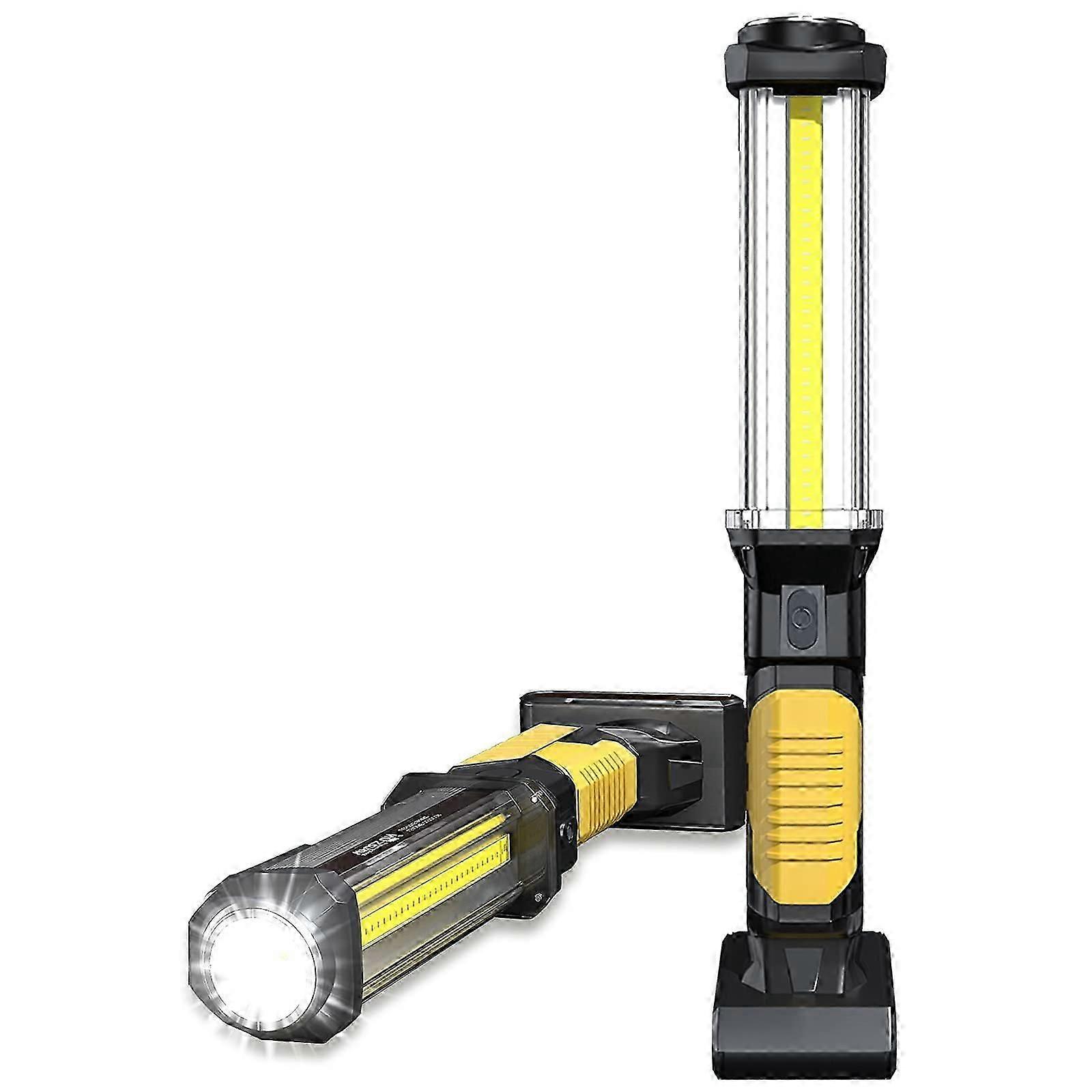 Rechargeable LED Work Light, COB Inspection Lamp, Torch with Ultra Powerful Magnetic for Auto Garage Workshop DIY