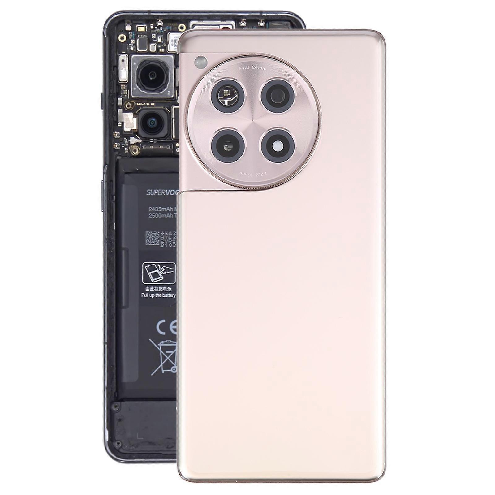 Pour le couvercle arrière de la batterie OnePlus 12R avec couvercle d’objectif de l’appareil photo (or)