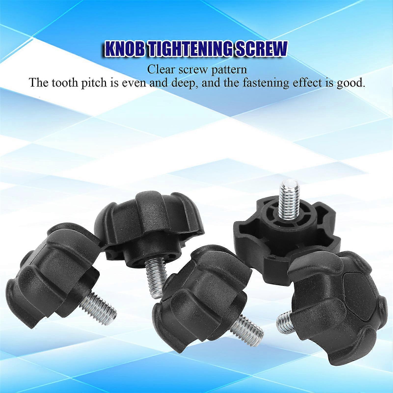 5pcs Plastic Adjustable Pan Head Bolts Five Pointed Pan Head Screws Locking Handle M6 10mm