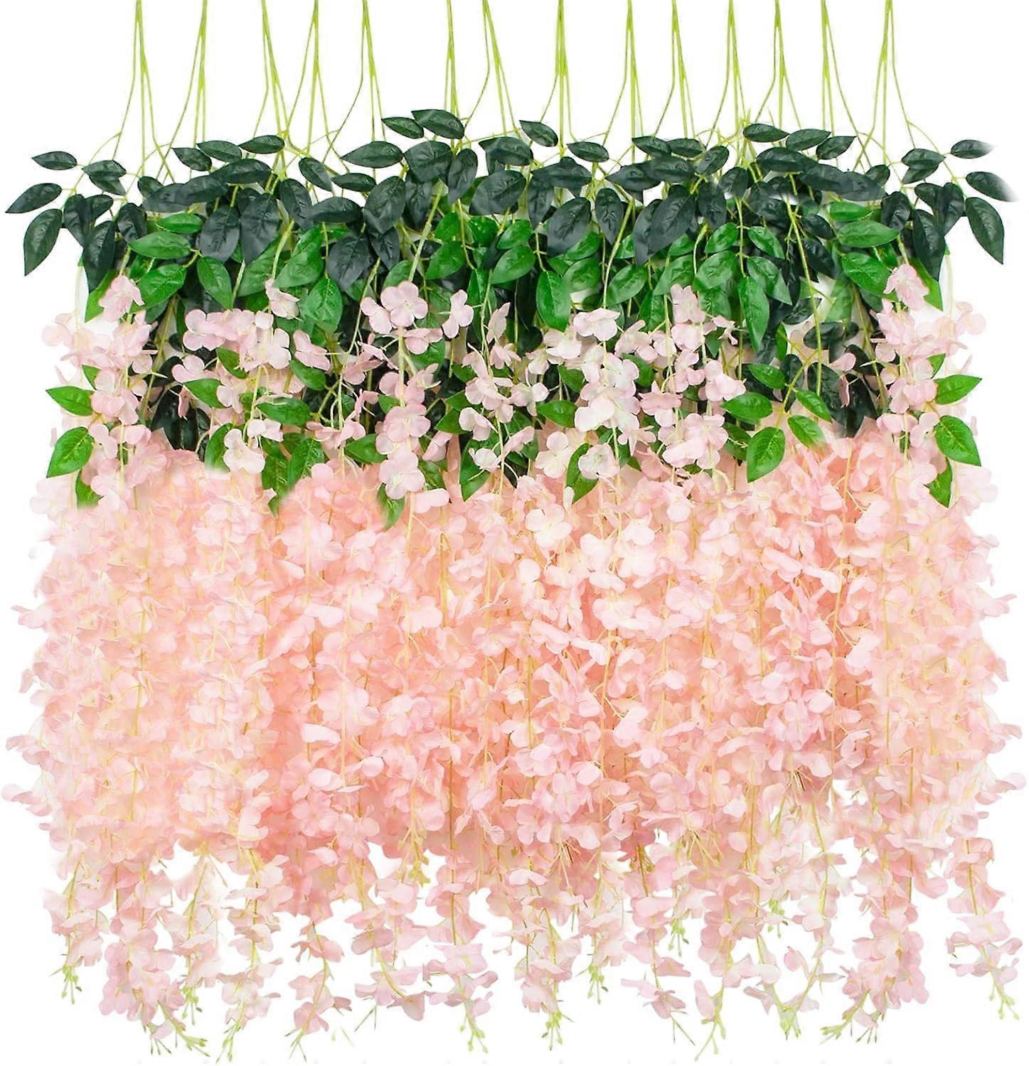 12pcs 3.6ft Glicine Artificiale Vite Garland Fiori di Seta per la casa