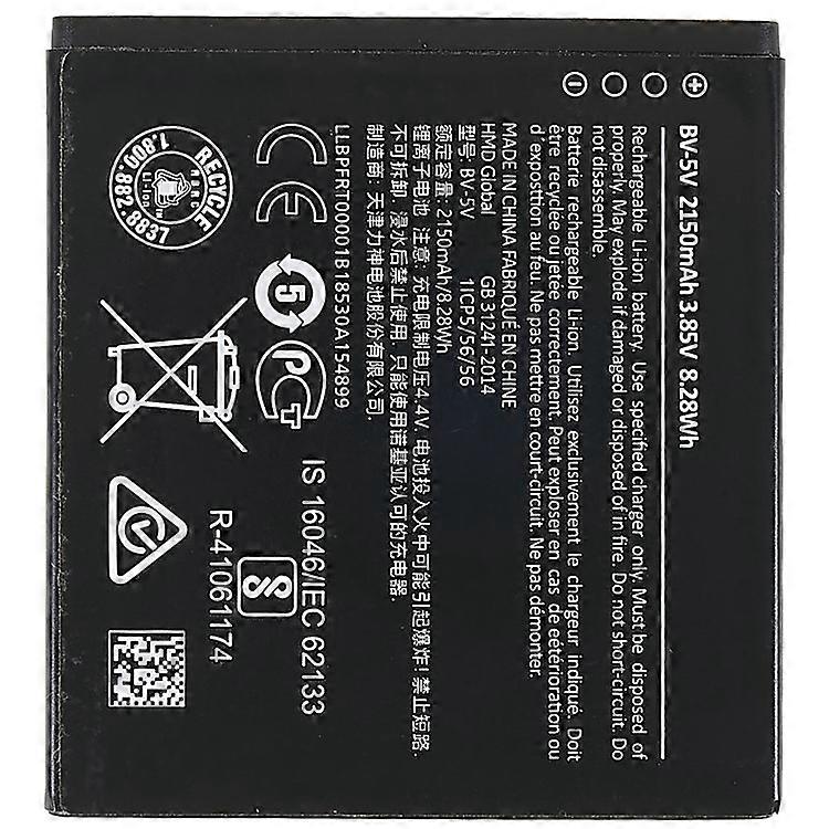 Compatible For Nokia 1 3.85V 2150mAh Li-ion Battery Replacement Part (Encode: BV-5A) (without Logo)