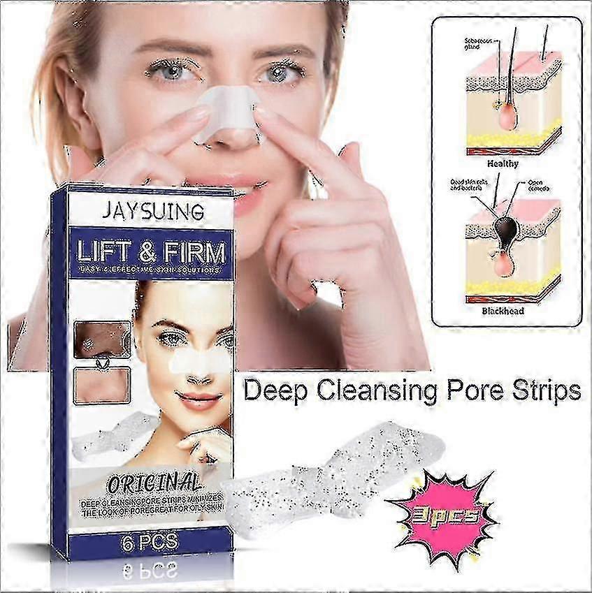 Jaysuing Deep Cleansing Pore Strips Deep Cleansing Nose Blackhead Closure Tightening Pore Care Nose Strips Lotion & Moisturizer 1PCS | 3