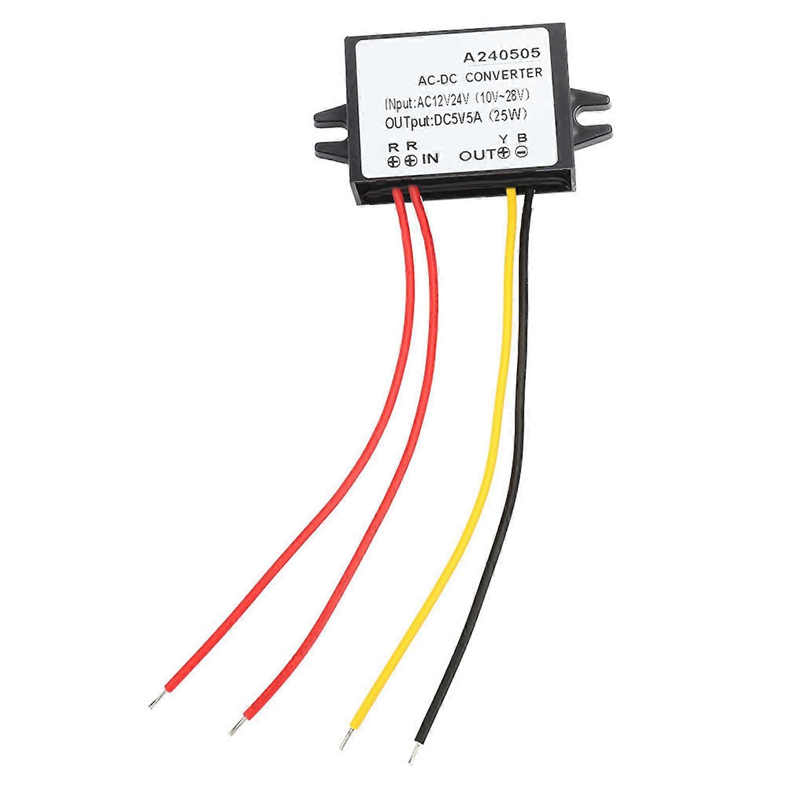 Μετατροπέας εναλλασσόμενου ρεύματος 12V 24V στο συνεχές ρεύμα 5V Buck, μονάδα παροχής ηλεκτρικού ρεύματος εναλλασσόμενου ρεύματος, βήμα προς τα κάτω μετατροπέα για τον μετατροπέα μειωτών δύναμης αυτοκινήτων βαρέων καθηκόντων φορτηγών(5A) K4FS6