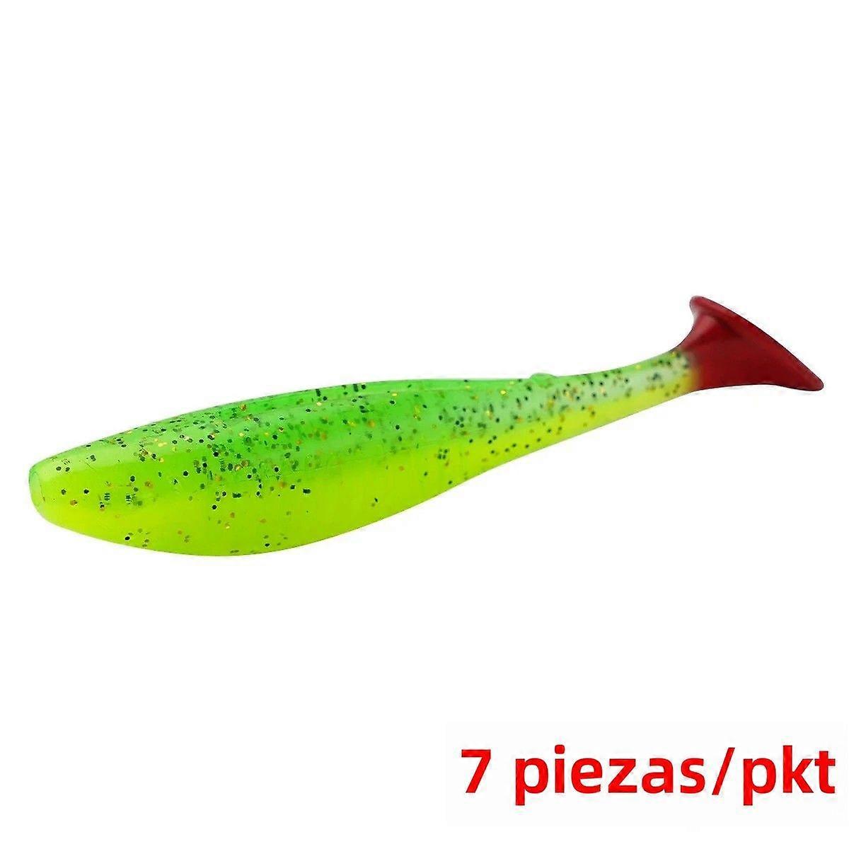 6pcs Soft Fishing Lures Swimbait 8cm 5.1g Floating T-Tail Body TPR Material Paddle Tail Bait for Ocean Lake River Fishing