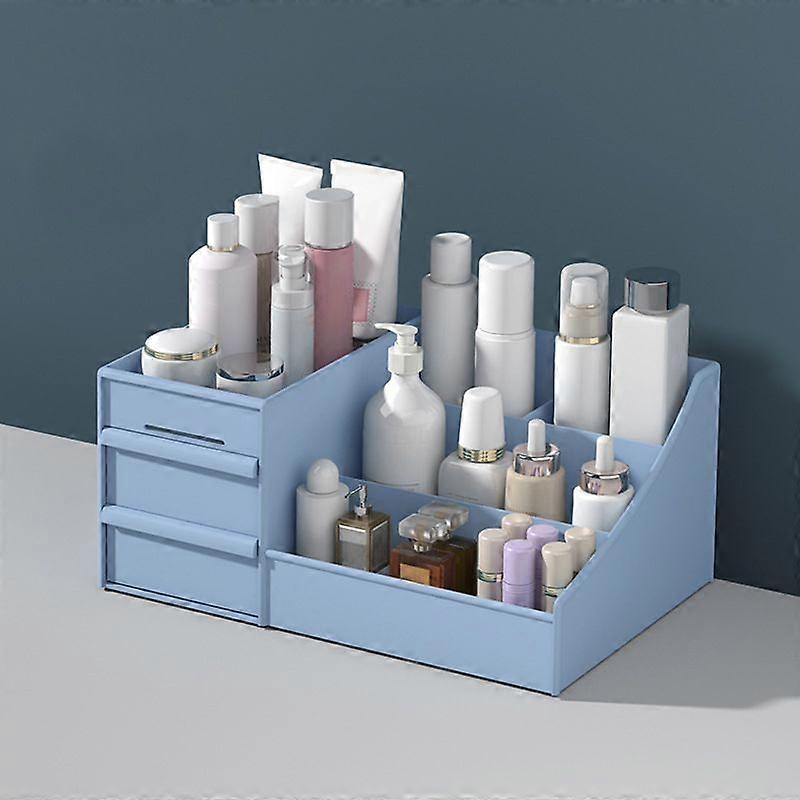 Versatile Desktop Cosmetic Organizer with Drawer Ideal for Student Dorm Storage and Makeup Collection