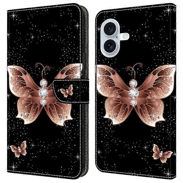 Compatible For iPhone 16 Plus Case 3D Pattern PU Leather Wallet Phone Cover with Stand