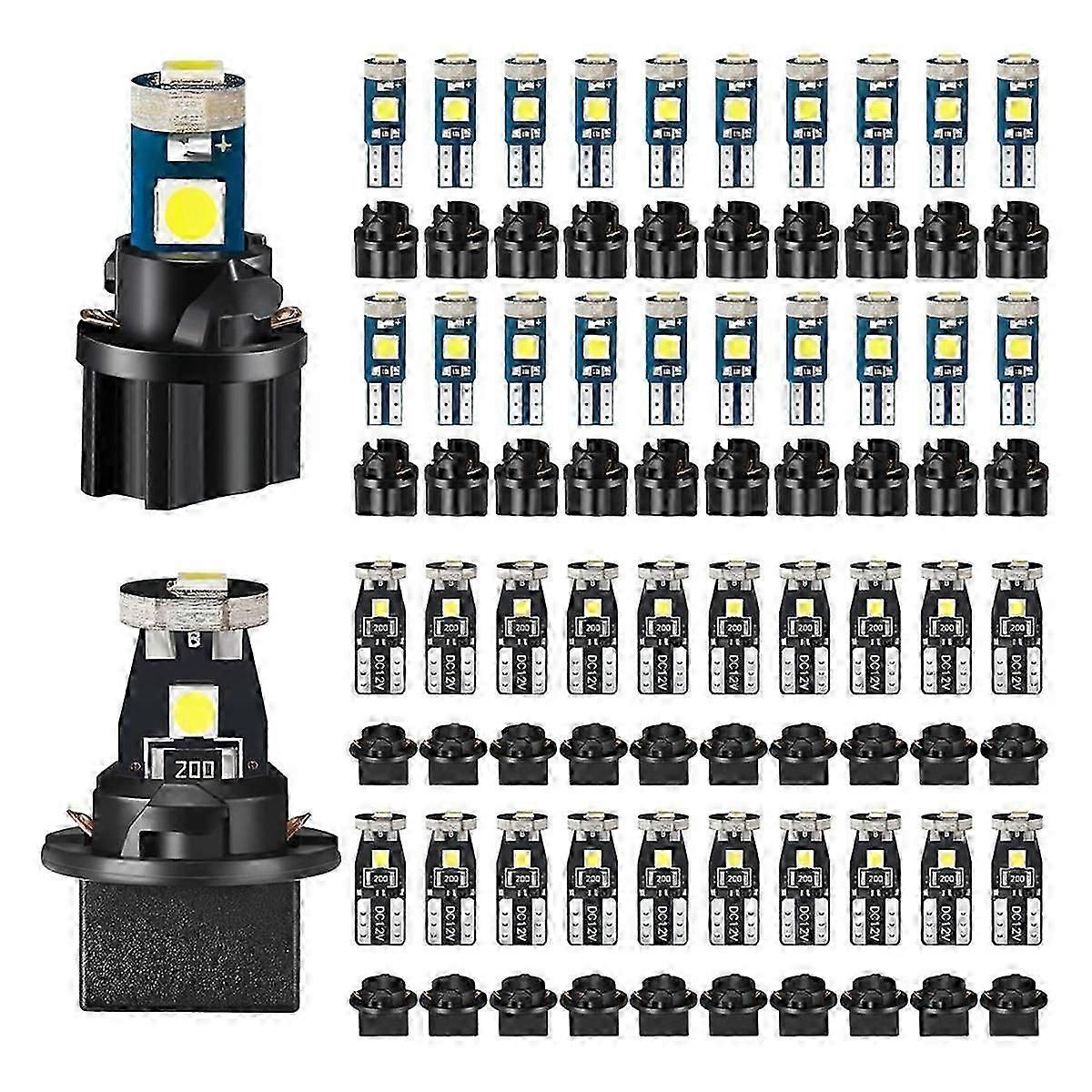 40 Pieces T5 T10 LED Bulbs Dash Lights with Twist Socket Instrument Dashboard Light LED Bulbs for I
