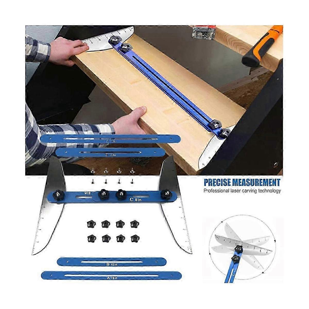 Telescopic Foldable Stair Tread Gauge Template Tools Aluminum Alloy ...