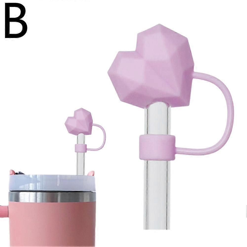 10mm Silicone Straw Cap Valentine's Day Love Straw Cap