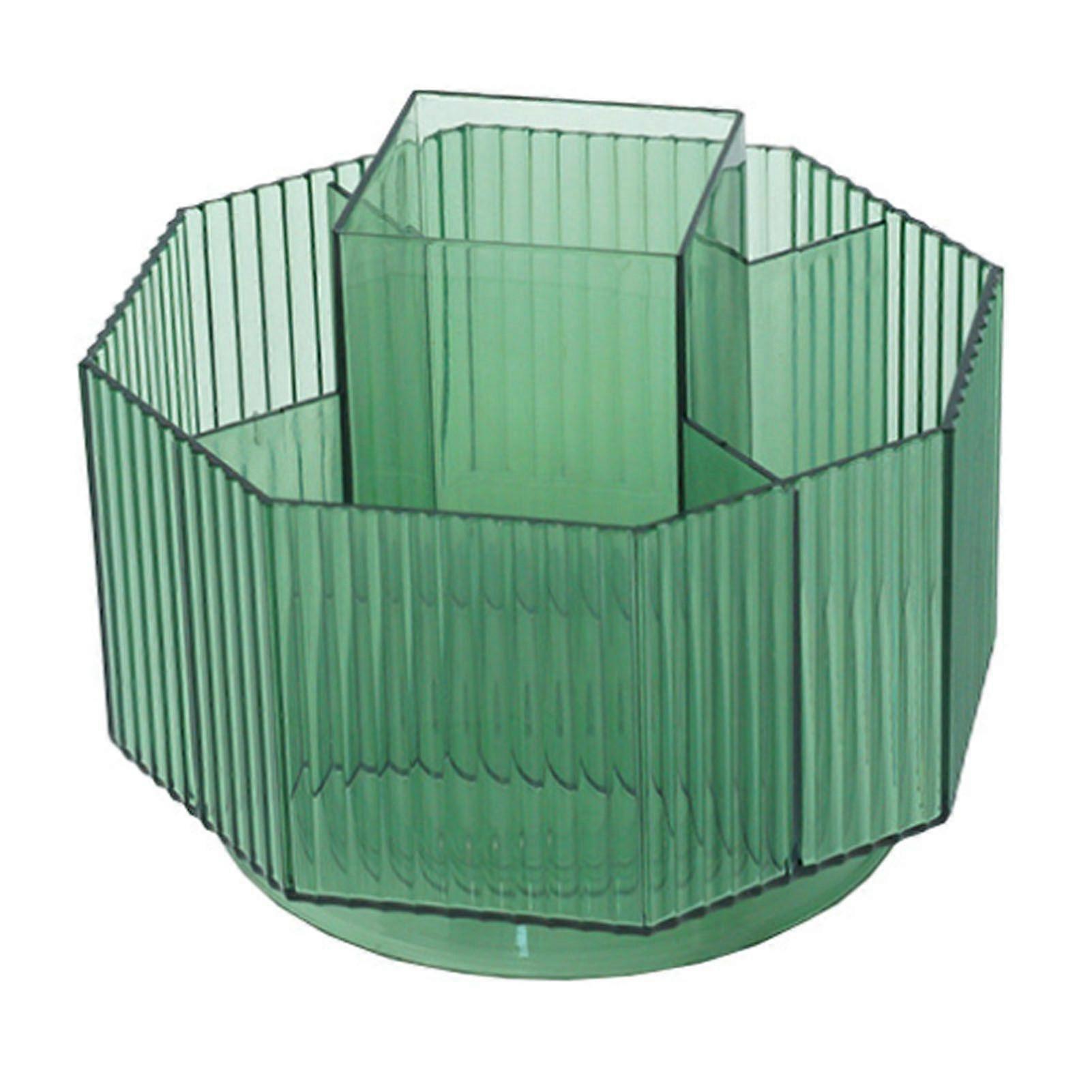 Pen Holder 360 Rotating Large Capacity Multifunctional Plastic Pen Organizer for Desktop Green