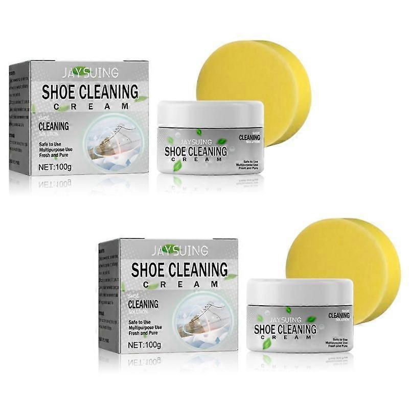 1/2/3 قطعة 2023 كريم تنظيف الأحذية الجديد ، كريم تنظيف الأحذية الأبيض مع الإسفنج ، كريم تنظيف متعدد الوظائف وإزالة البقع