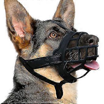 Dog Muzzle, Silicone Basket Muzzle For Small Medium Dogs, Soft Muzzle Biting Chewing, Allow Panting 1 Black
