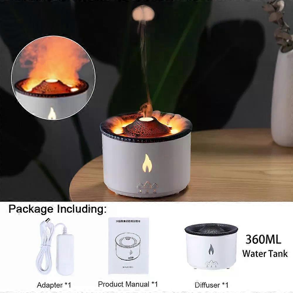 Fire Flame Diffuser Volcano Humidifier And Flavoring Fragrance Aroma Oil Diffuser Essential Oils Electric Smell For Home 360Ml