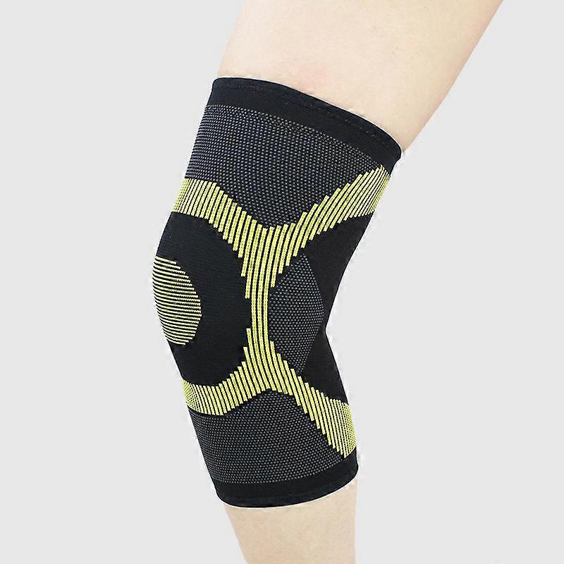 New Sports Non-Slip Knitted Nylon Knee Pads Breathable Sweat Absorbing Silicone High Elastic