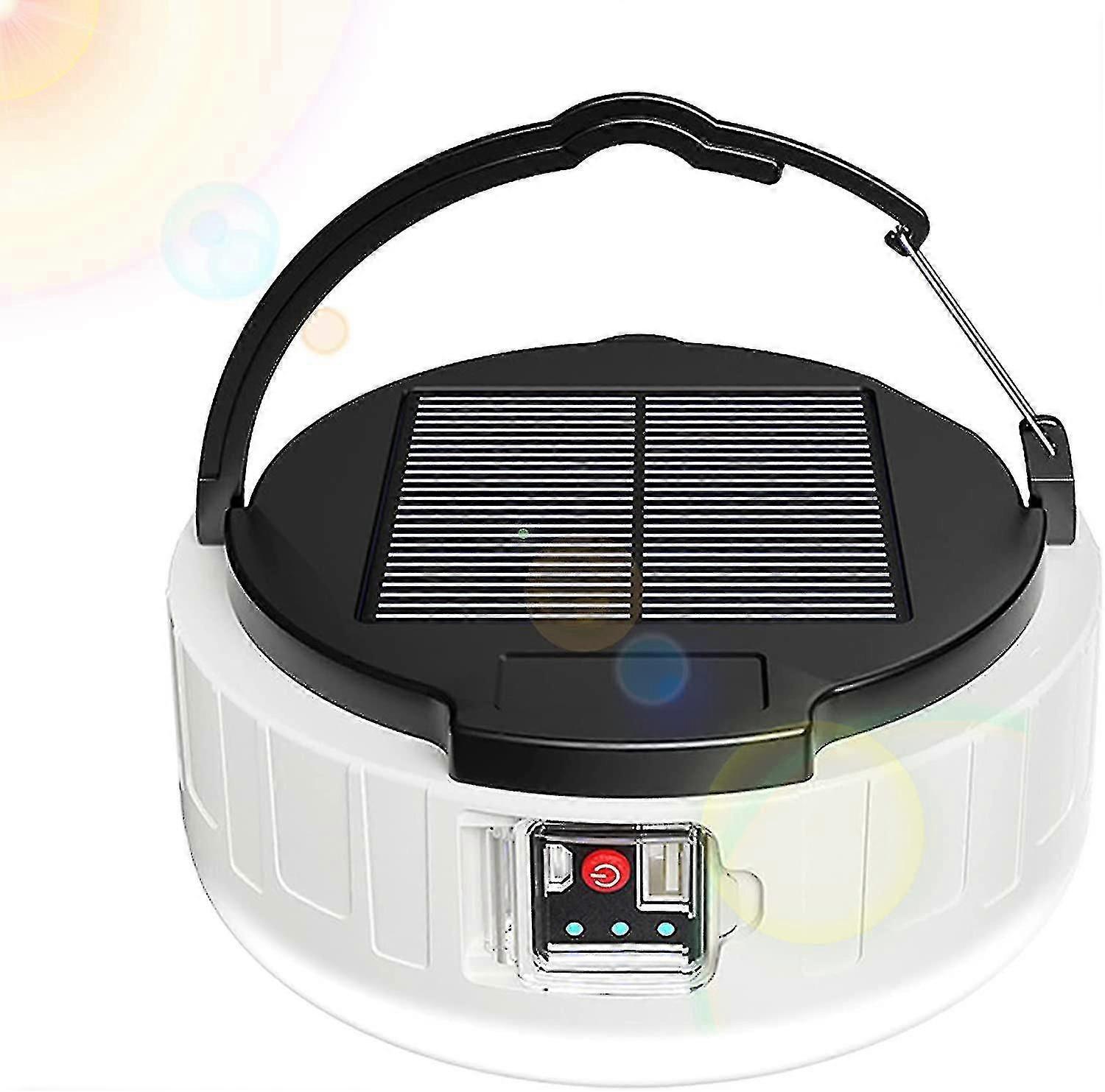 Solar Camping Torch 360 Rechargeable Portable Led Lantern Tent Light 2 Charging Modes 4 Lighting Modes Suitable For Camping Fishing Emergenc