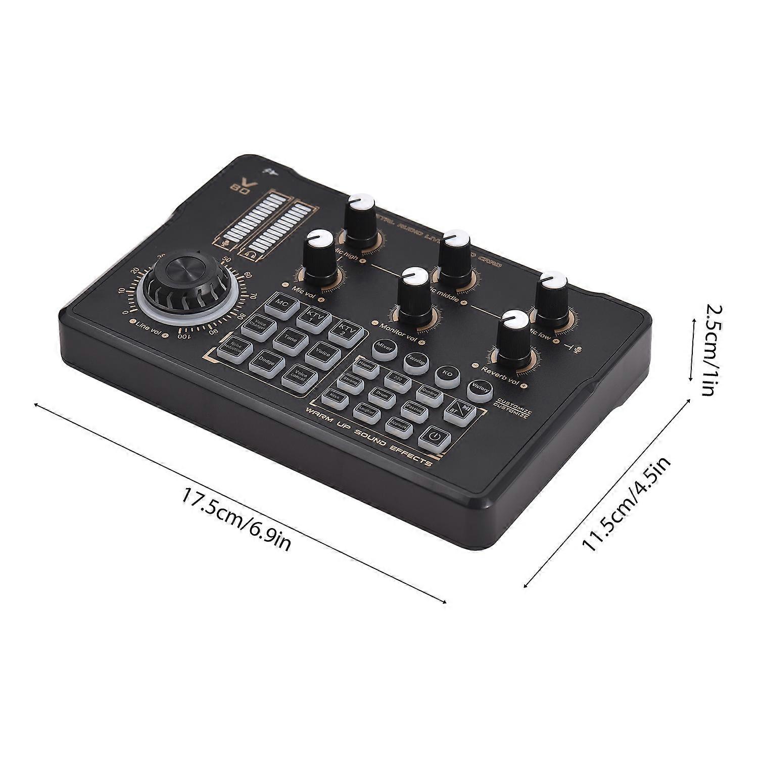 Live Sound Card Audio Recording Professional Sound Card Mixer with DJ Mixer Effects and Voice Change
