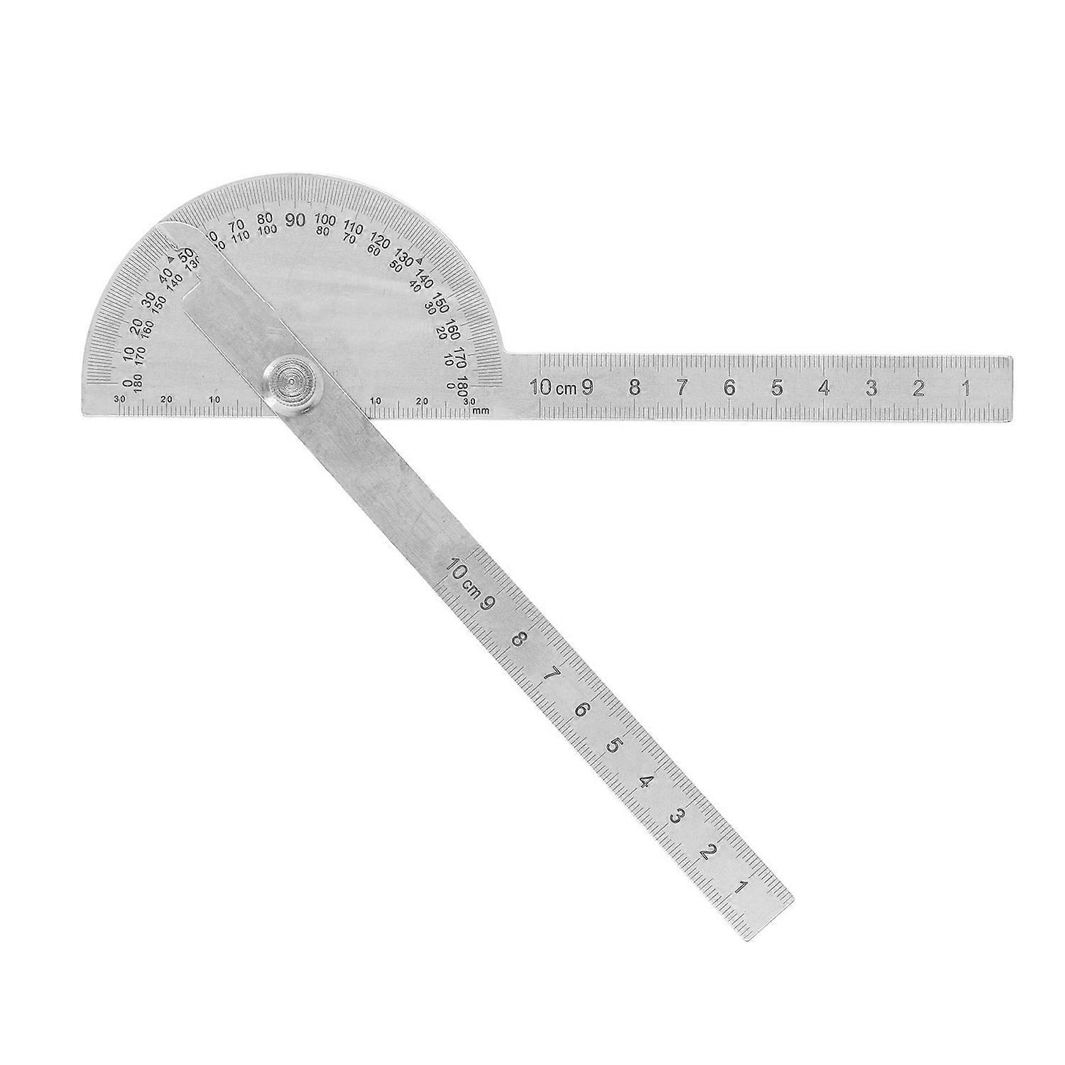 180 Degree 2 Arm Ruler 0-10cm Stainless Steel Adjustable Angle Protractor for Woodworking Engineerin