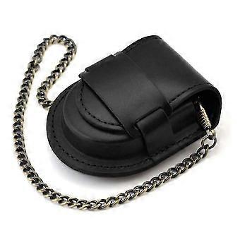 Watch Pouch Pocket Watch Holder With Chain Pocket Watch Box Cover Bronze chain Black