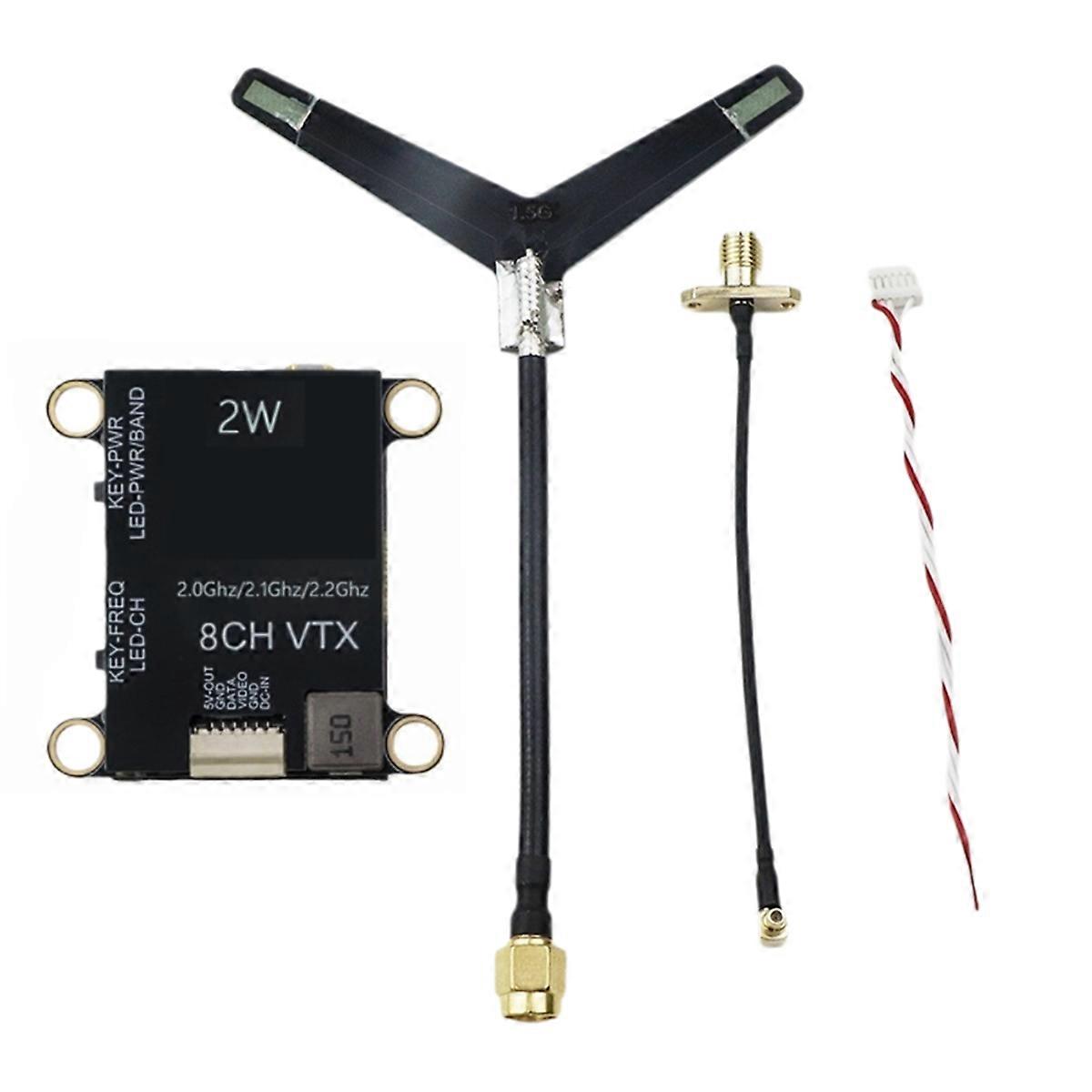 2.0G 2.1G 2.2G 2W FPV VTX 8CH 2000mW Video Transmitter Module for RC FPV Fixed Wing Aircraft Long Range Drone