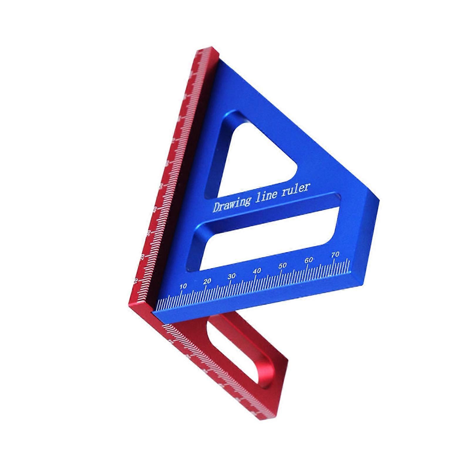 Woodworking Ruler 45/90 Degree Triangle Scriber Square Protractor Aluminum Alloy Measuring Tool for Engineer Carpenter