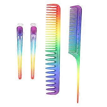 Haarstyling-Kamm und Entenschnabelclip-Set, professionelles Friseur-Stielkamm-Set, Salon-Werkzeuge aus Fiberglas für präzises Abteilen und Stylen