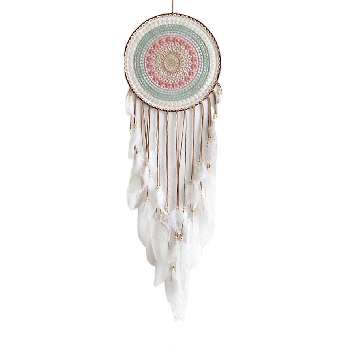 Woven Round Dream Catcher with Tassel,A