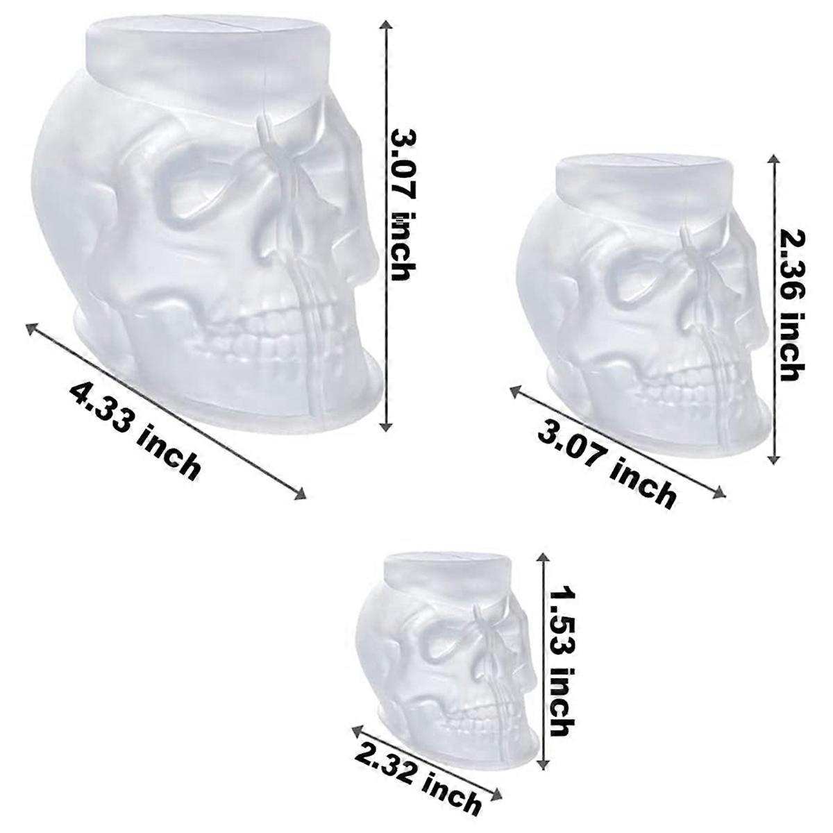 1Set Large+Medium+Small Mold+1Set 4/3/2.5/2/1.7/1.3/0.9In Clear Mold