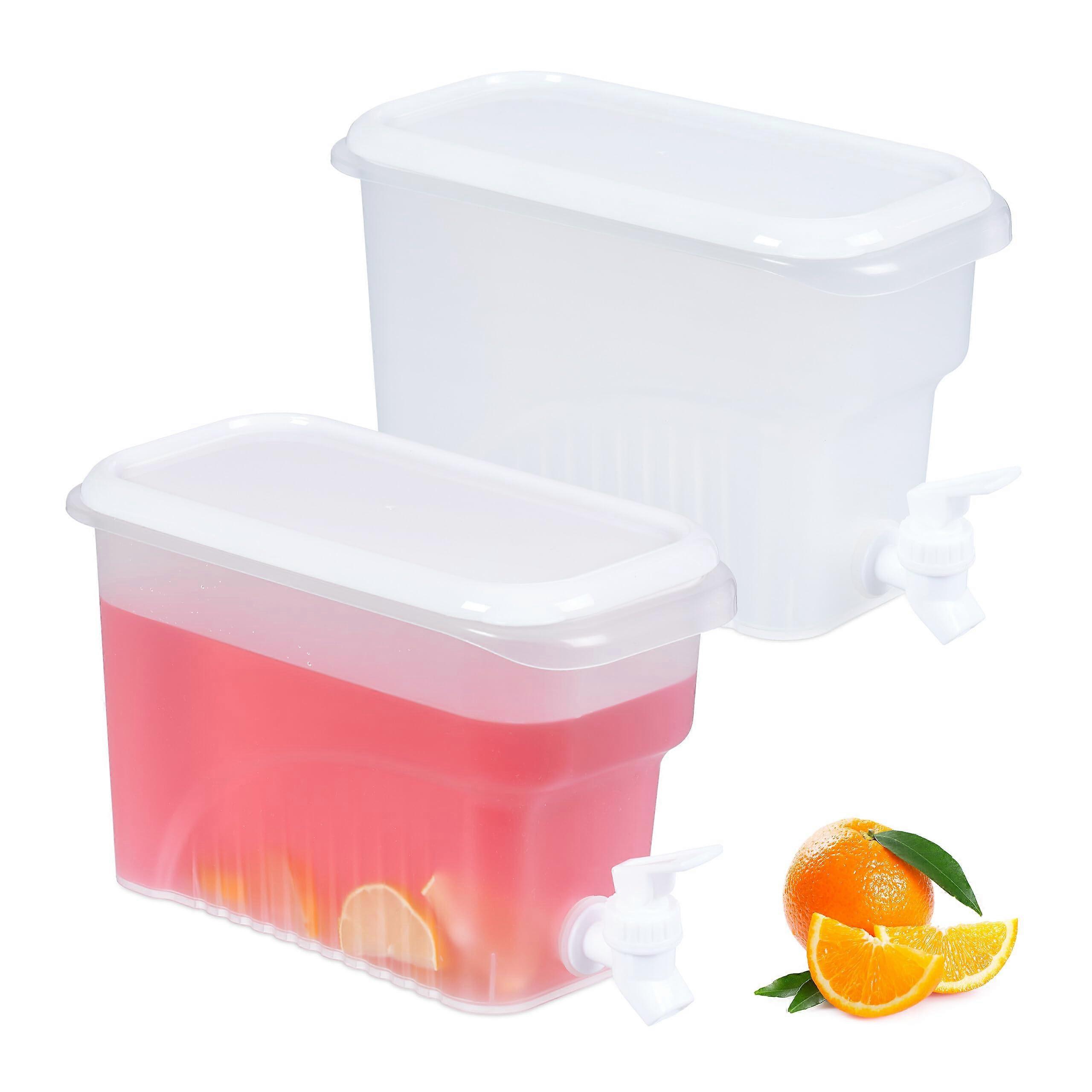 2 Set Transparent/White Refrigerator Dispenser Drinks 3 L