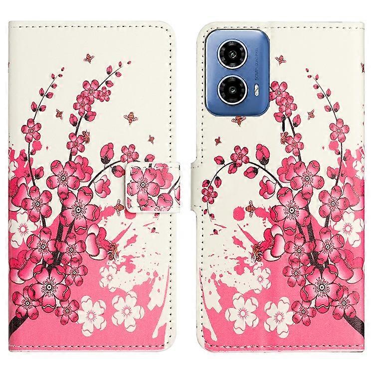 Compatible For Motorola Moto G24 Power PU Leather Case Pattern Printing Flip Cell Phone Cover