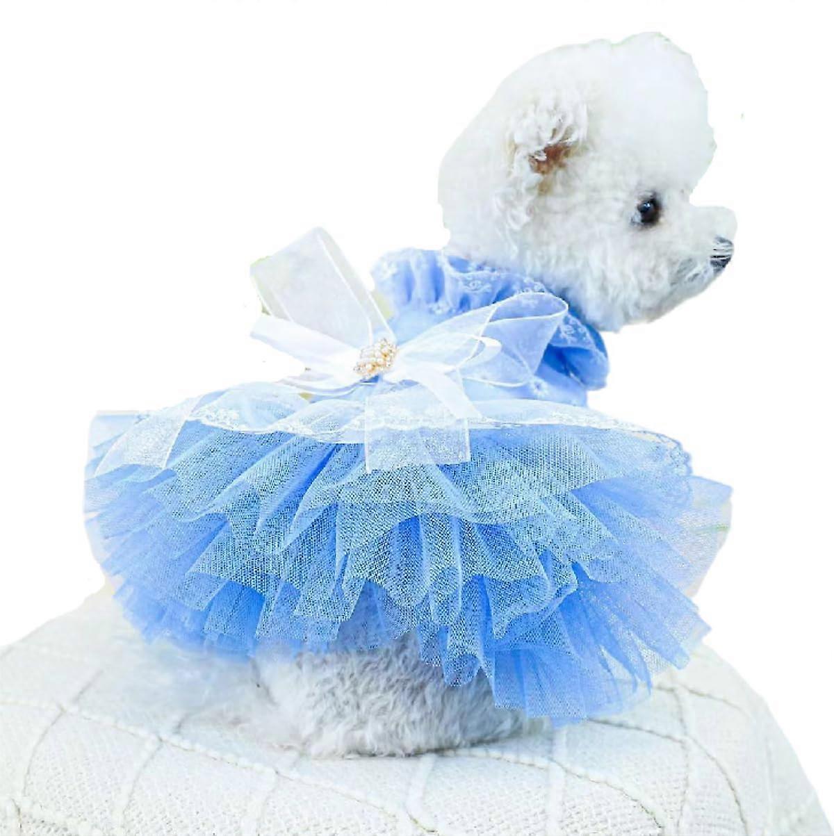 犬のチュチュドレス犬のウェディングドレス蝶結びの猫のドレス夏の犬のスカート犬PJS