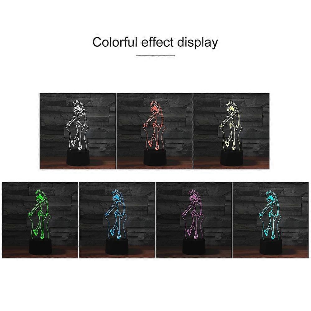 Base noire créative 3D LED décorative veilleuse, alimentée par USB et batterie Ice Skating 3